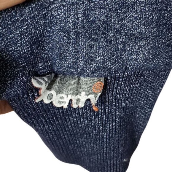 Superdry Grit Tab Vtg Hoodie Pullover With Drawstrings Navy Blue Large - Picture 11 of 14